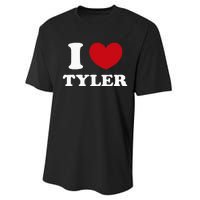 I Love Tyler Performance Sprint T-Shirt