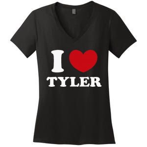 I Love Tyler Women's V-Neck T-Shirt