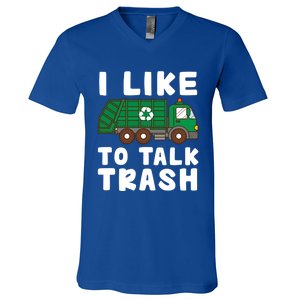 I Like To Talk Trash Recycling Garbage Truck Collector Reuse Cute Gift V-Neck T-Shirt