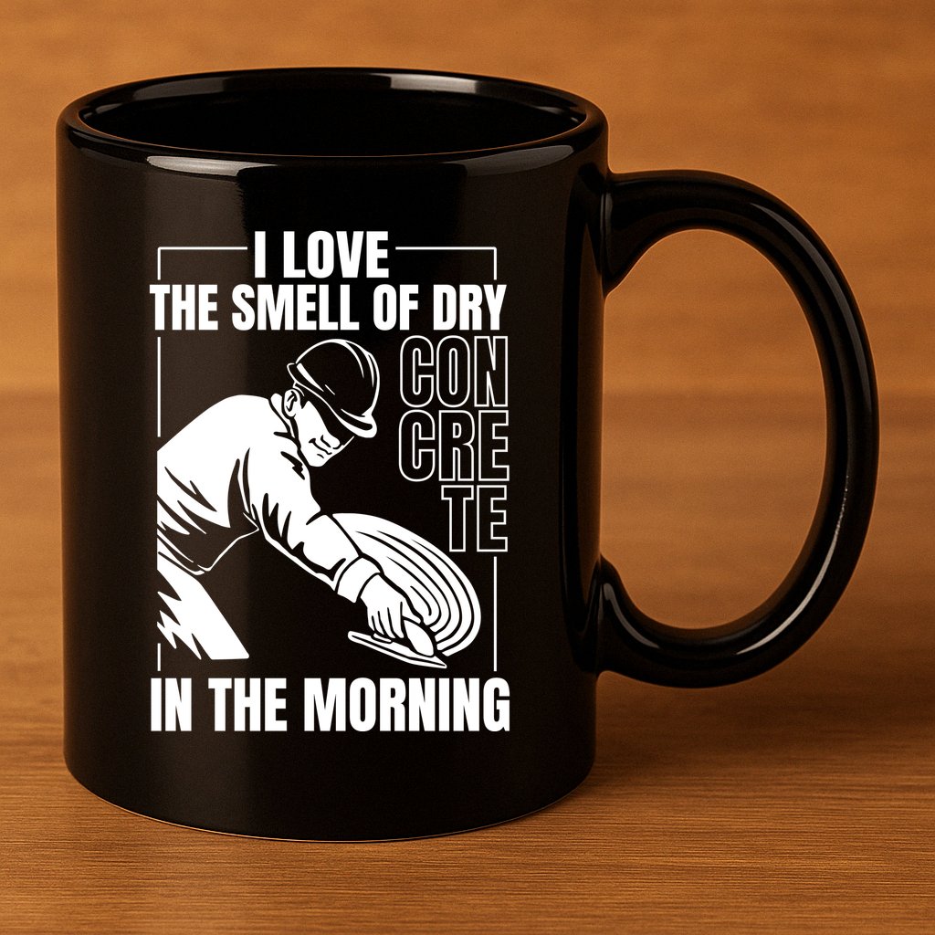 I Love The Smell Of Dry Concrete In The Morning 11oz C Handle Ceramic Mug