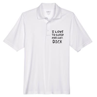 I Love To Sleep And Suck Dick Men's Origin Performance Pique Polo