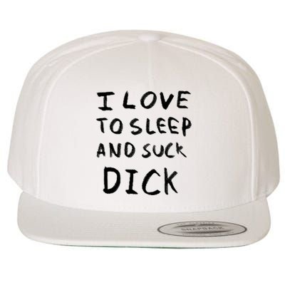 I Love To Sleep And Suck Dick Wool Snapback Cap