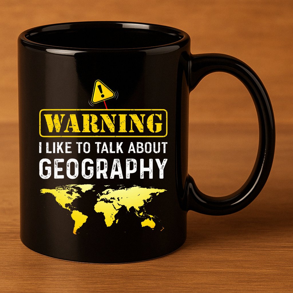 I Like To Talk About Geography 11oz C Handle Ceramic Mug