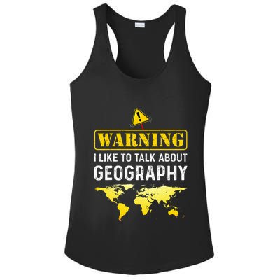 I Like To Talk About Geography Ladies PosiCharge Competitor Racerback Tank