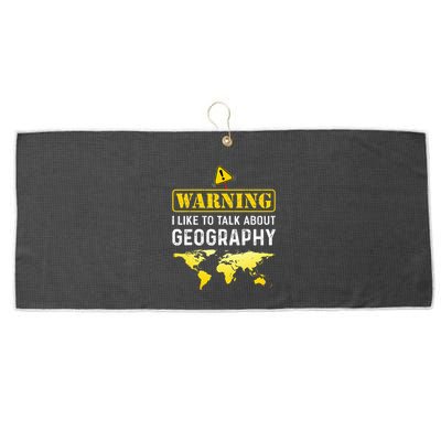 I Like To Talk About Geography Large Microfiber Waffle Golf Towel