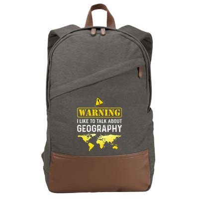 I Like To Talk About Geography Cotton Canvas Backpack