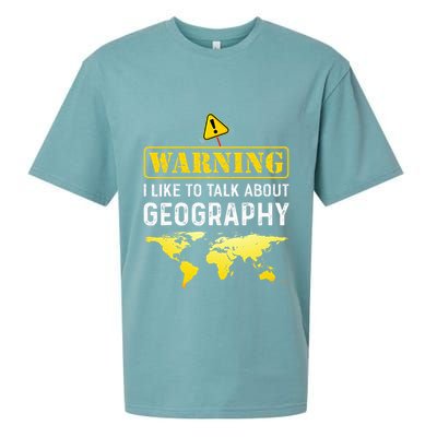 I Like To Talk About Geography Sueded Cloud Jersey T-Shirt