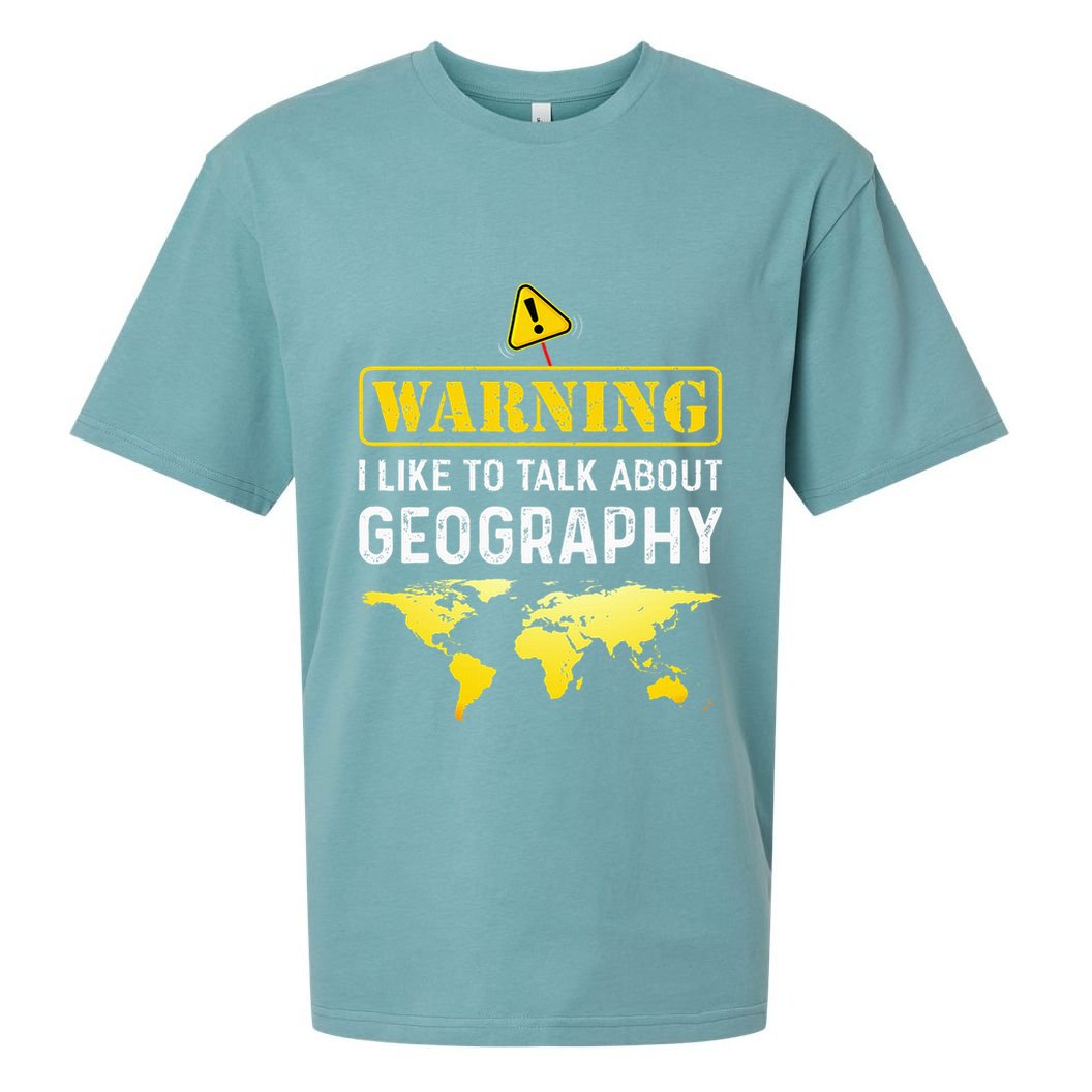 I Like To Talk About Geography Sueded Cloud Jersey T-Shirt