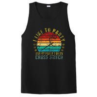 I Like To Party And By Party I Mean Cross Stitch Funny Retro PosiCharge Competitor Tank