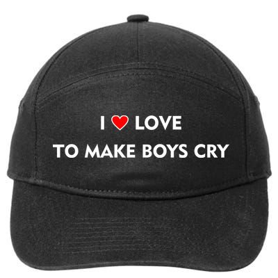 I Love To Make Boys Cry Funny Heart 7-Panel Snapback Hat