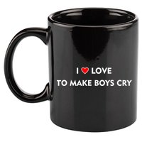 I Love To Make Boys Cry Funny Heart 11oz C Handle Ceramic Mug