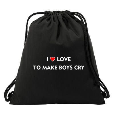 I Love To Make Boys Cry Funny Heart Drawstring Bag