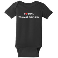 I Love To Make Boys Cry Funny Heart Baby Bodysuit