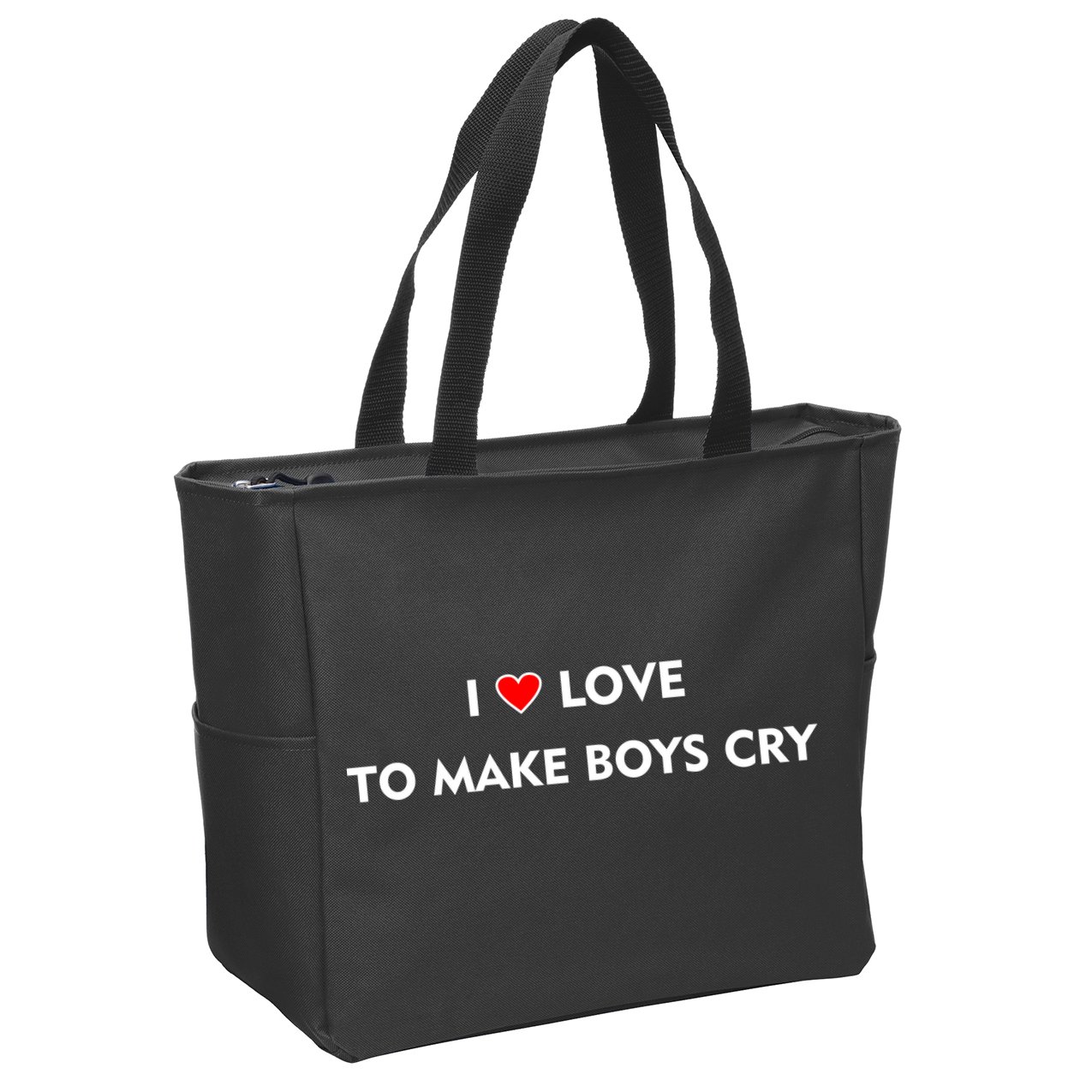 I Love To Make Boys Cry Funny Heart Zip Tote Bag