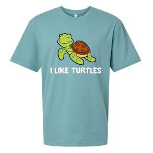 I Like Turtles Reptile Funny Sea Turtle Sueded Cloud Jersey T-Shirt