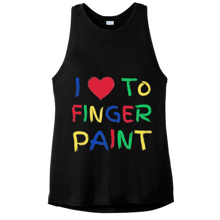 I Love To Finger Paint Couple Valentine Day Cute Heart Love Ladies PosiCharge Tri-Blend Wicking Tank