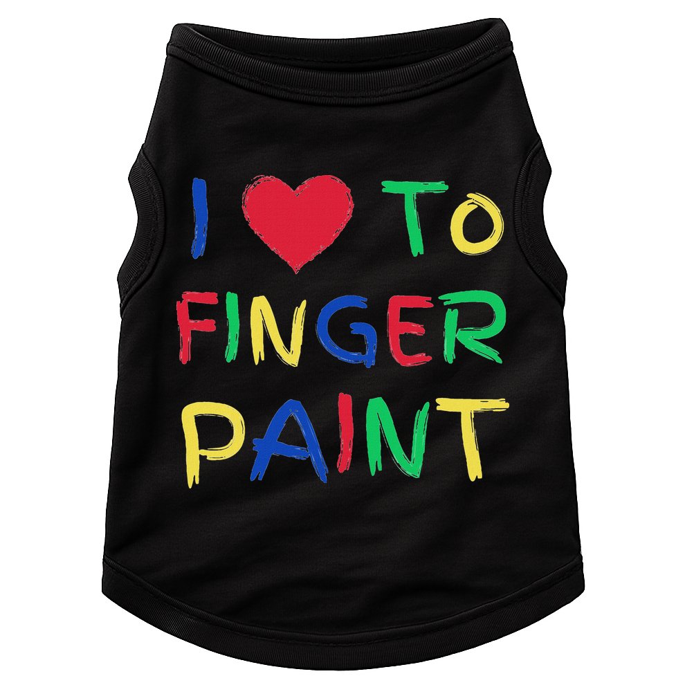 I Love To Finger Paint Couple Valentine Day Cute Heart Love Doggie Tank