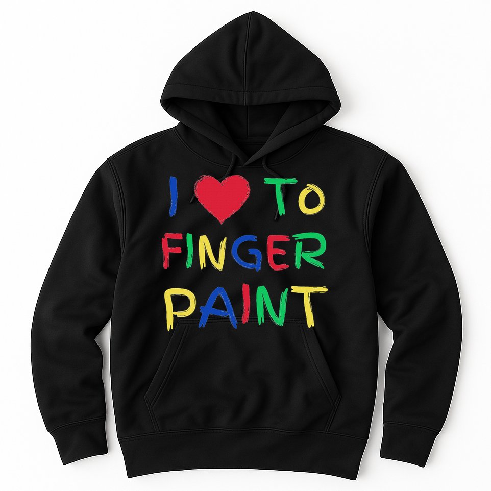 I Love To Finger Paint Couple Valentine Day Cute Heart Love Hoodie