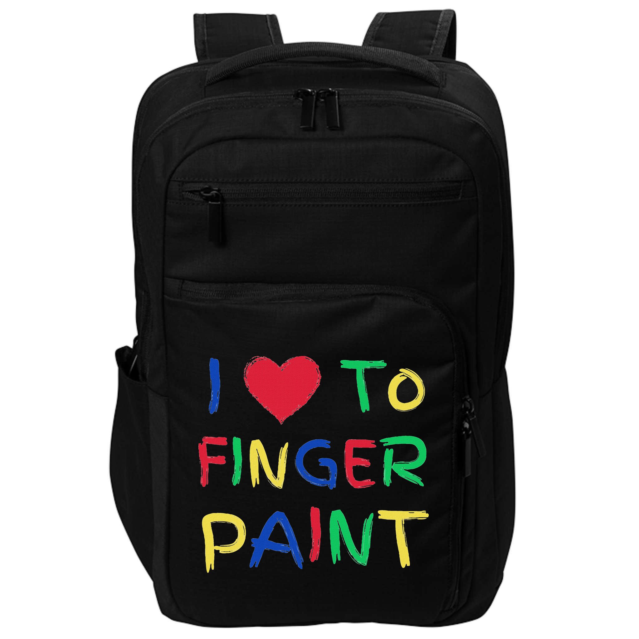 I Love To Finger Paint Couple Valentine Day Cute Heart Love Impact Tech Backpack