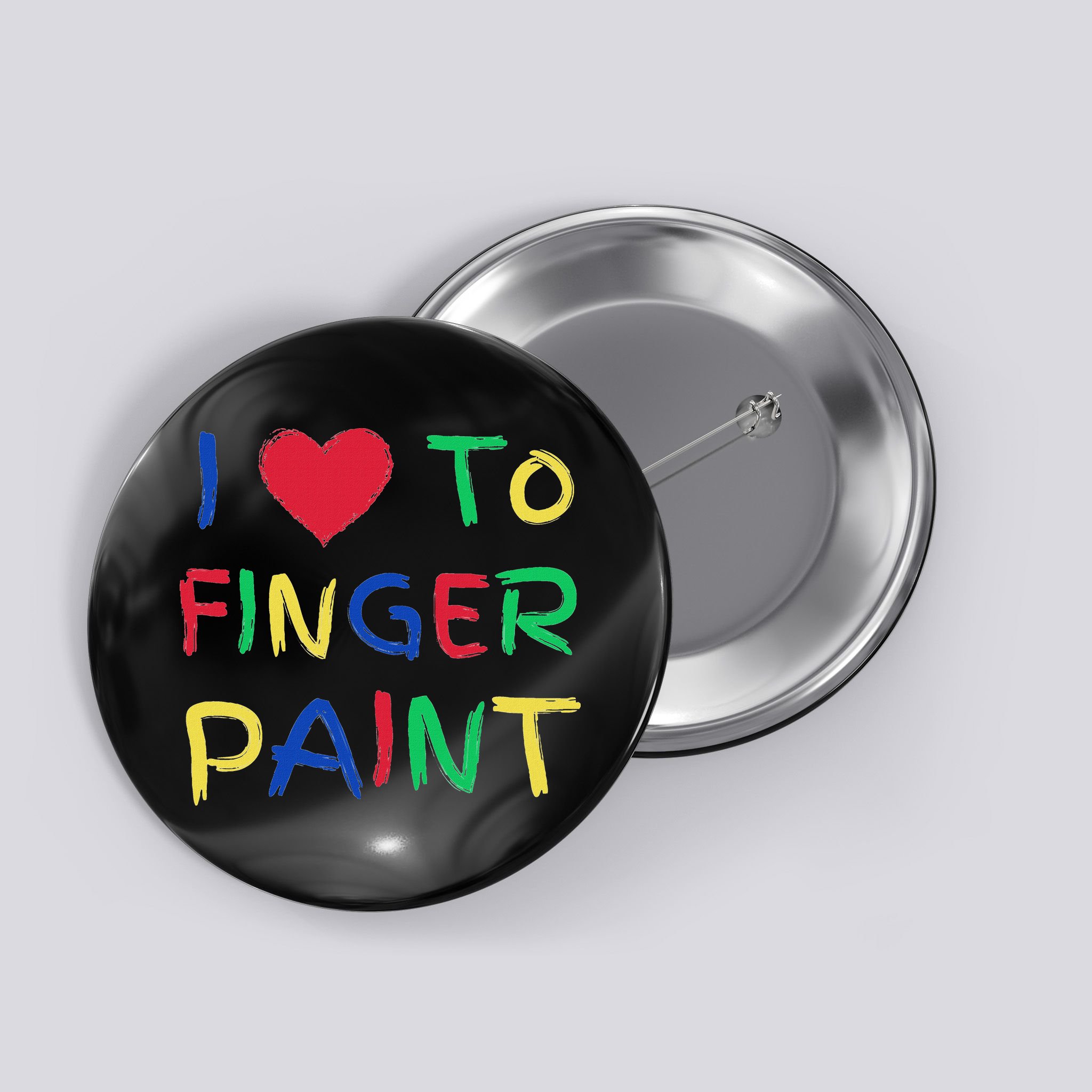 I Love To Finger Paint Couple Valentine Day Cute Heart Love Button