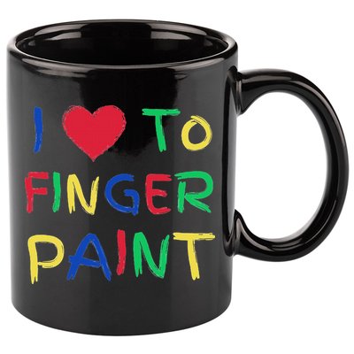I Love To Finger Paint Couple Valentine Day Cute Heart Love 11oz C Handle Ceramic Mug