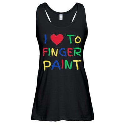 I Love To Finger Paint Couple Valentine Day Cute Heart Love Ladies Essential Flowy Tank