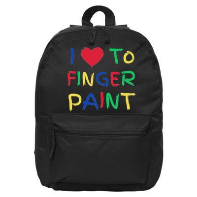 I Love To Finger Paint Couple Valentine Day Cute Heart Love 16 in Basic Backpack