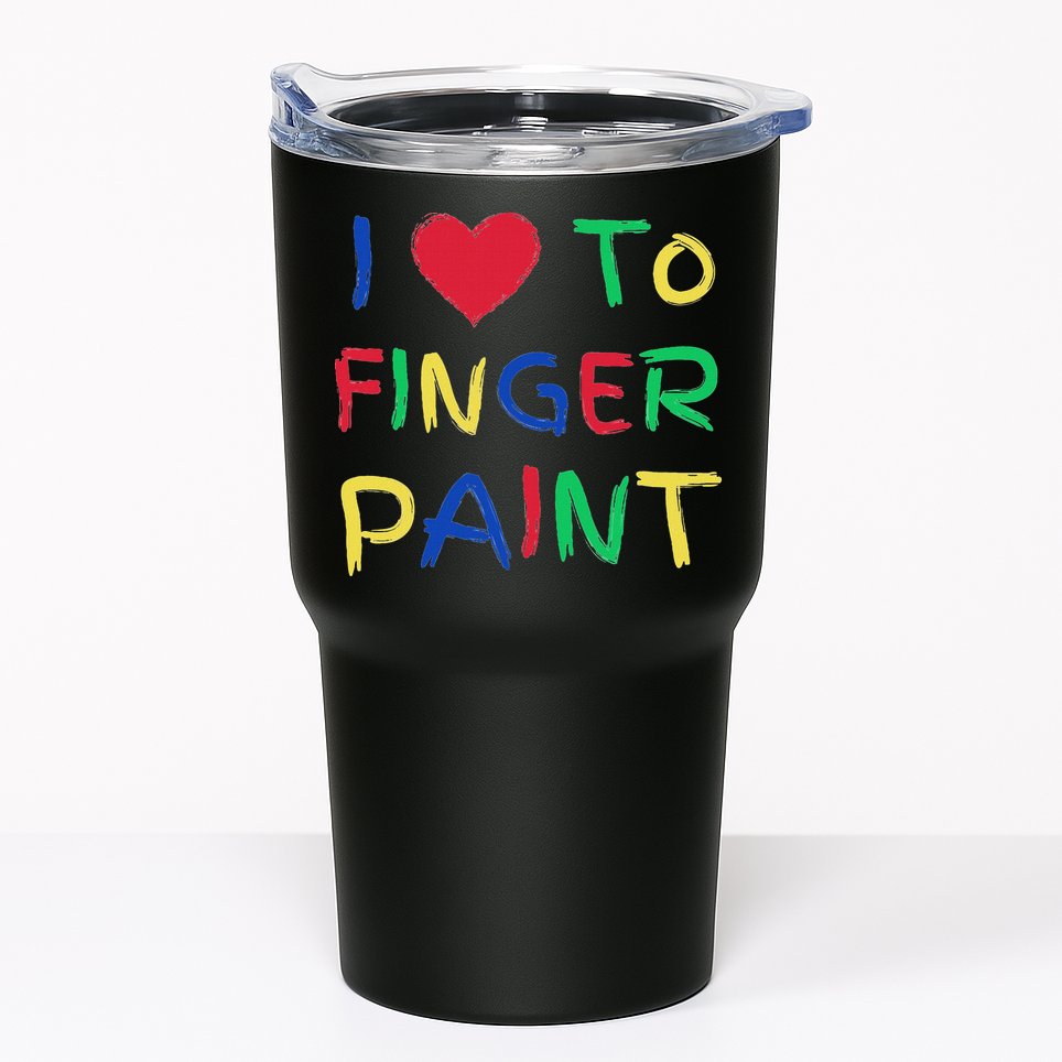 I Love To Finger Paint Couple Valentine Day Cute Heart Love Tumbler