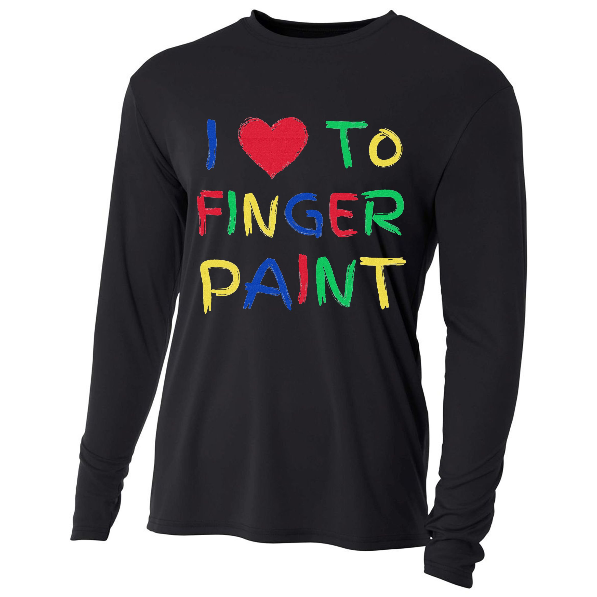 I Love To Finger Paint Couple Valentine Day Cute Heart Love Cooling Performance Long Sleeve Crew