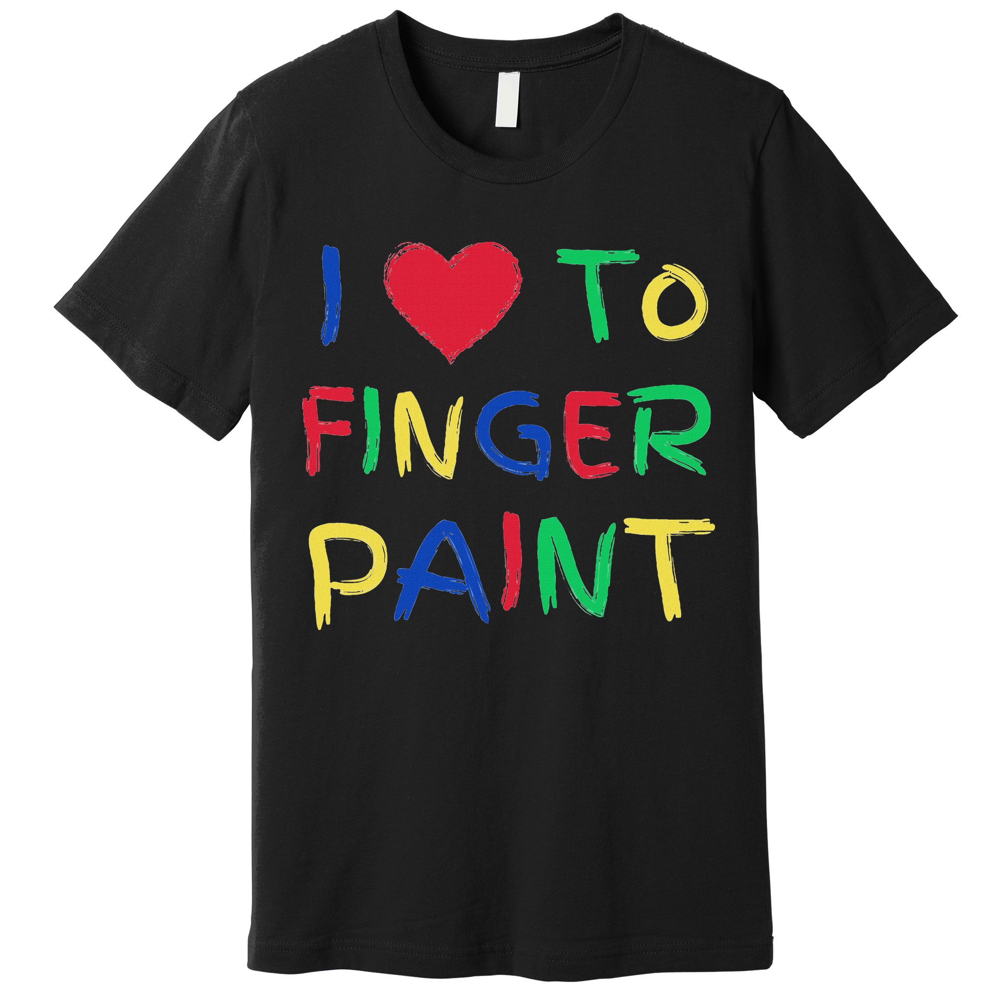 I Love To Finger Paint Couple Valentine Day Cute Heart Love Premium T-Shirt