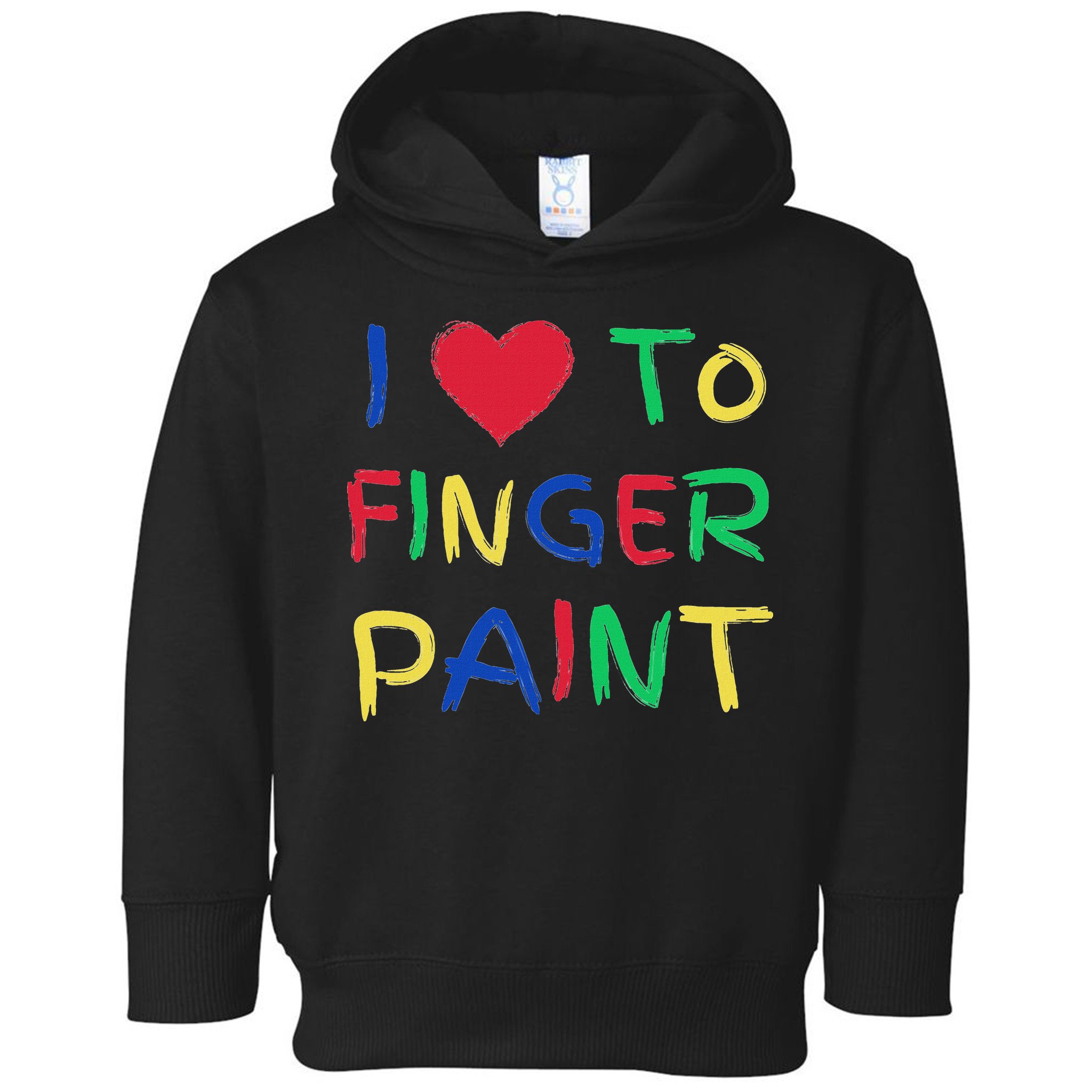 I Love To Finger Paint Couple Valentine Day Cute Heart Love Toddler Hoodie