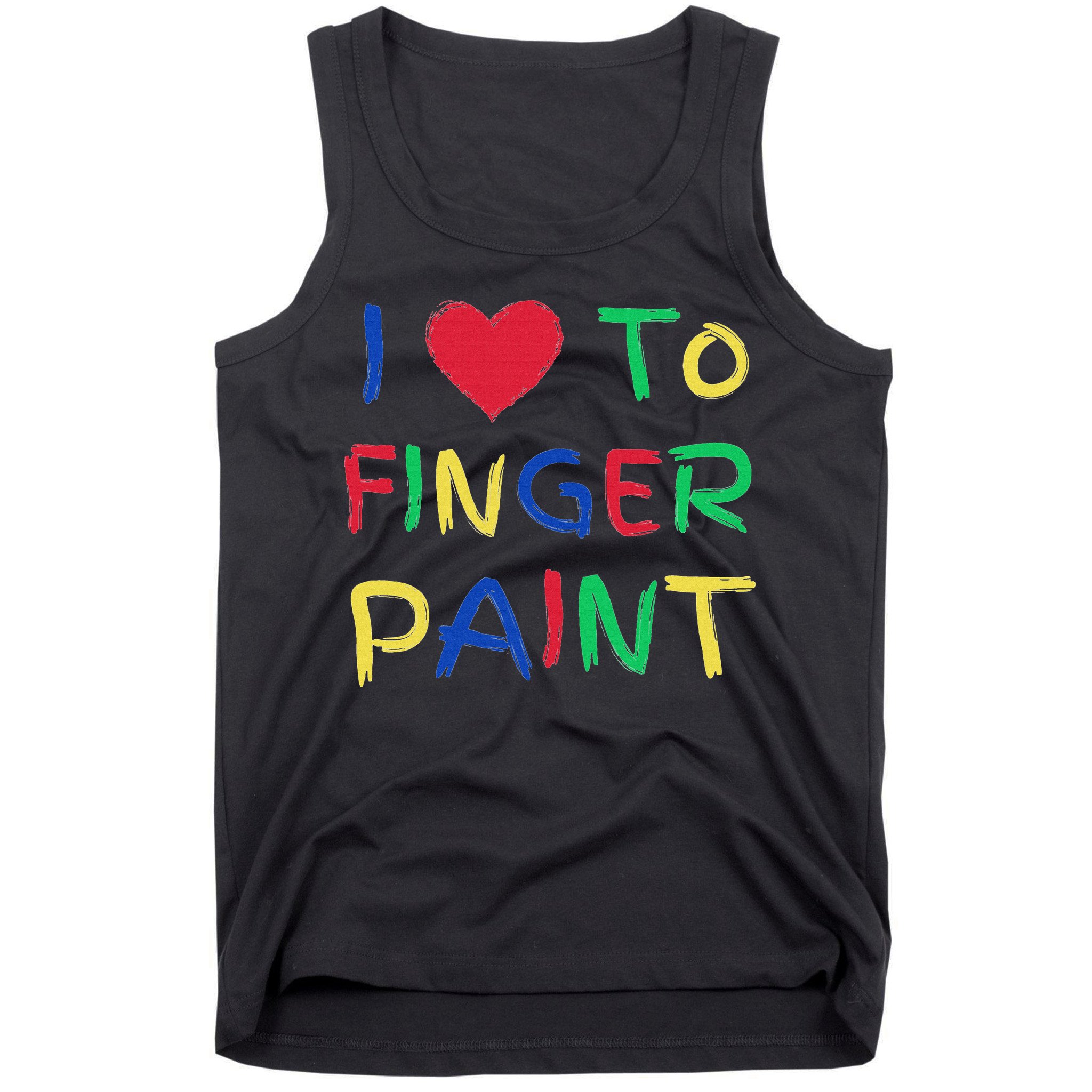 I Love To Finger Paint Couple Valentine Day Cute Heart Love Tank Top