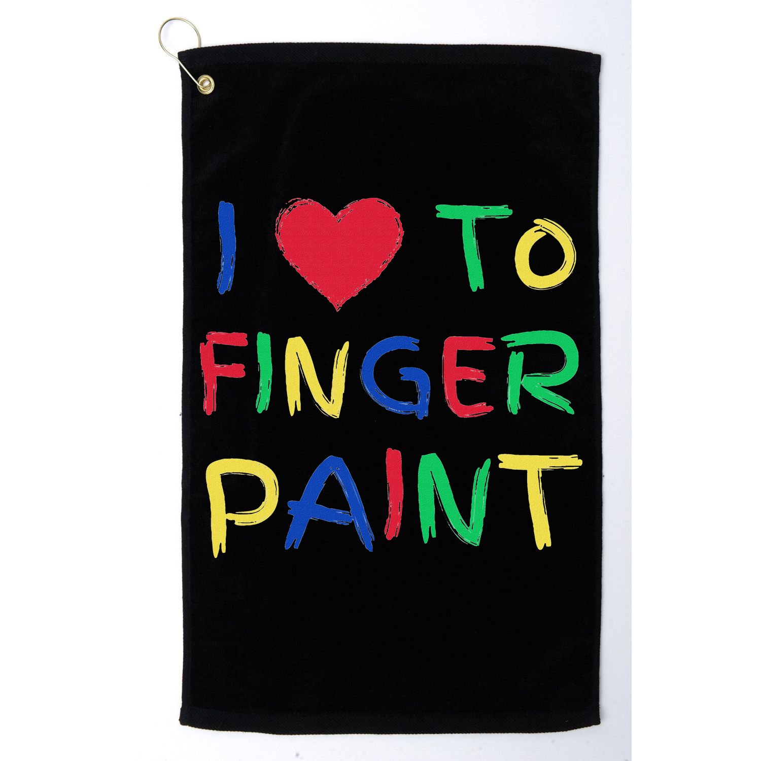 I Love To Finger Paint Couple Valentine Day Cute Heart Love Golf Towel
