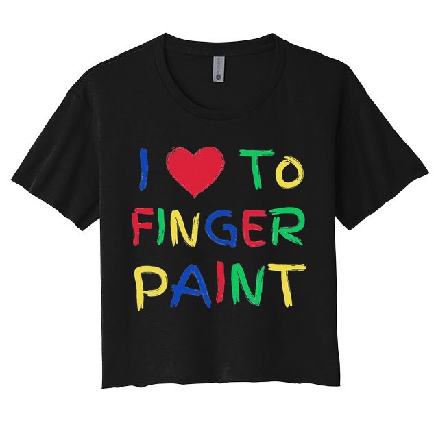 I Love To Finger Paint Couple Valentine Day Cute Heart Love Crop Top