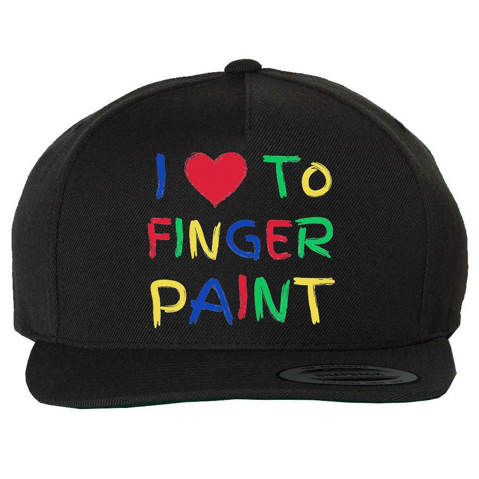 I Love To Finger Paint Couple Valentine Day Cute Heart Love Wool Snapback Cap