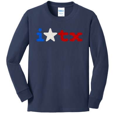 I Love Texas Kids Long Sleeve Shirt