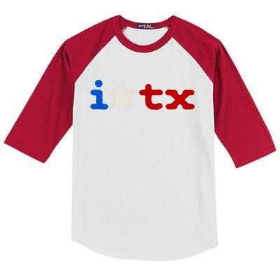 I Love Texas Kids Colorblock Raglan Jersey