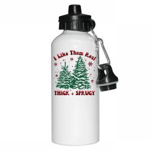 I Like Them Real Thick And Sprucey Christmas Tree Funny Xmas Cute Gift Aluminum Water Bottle