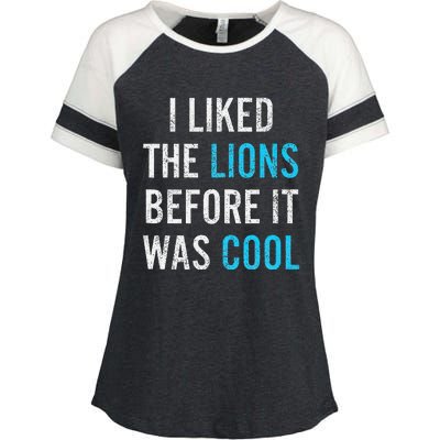 I Liked The Lions Before It Was Cool Funny Memes Enza Ladies Jersey Colorblock Tee