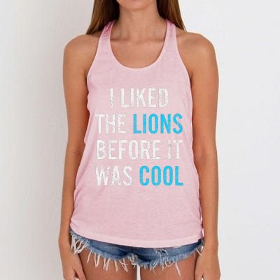 I Liked The Lions Before It Was Cool Funny Memes Women's Knotted Racerback Tank