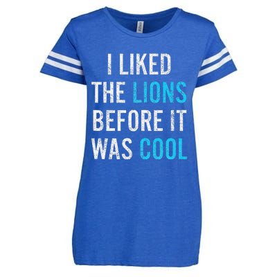 I Liked The Lions Before It Was Cool Funny Memes Enza Ladies Jersey Football T-Shirt