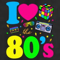 I Love The 80s Clothes Party Funny 7 Panel Mesh Trucker Snapback Hat