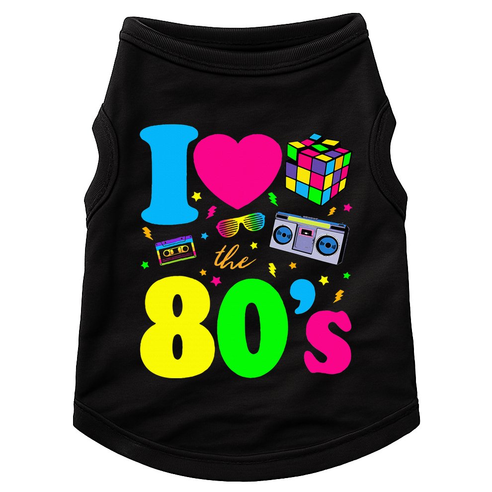 I Love The 80s Clothes Party Funny Doggie Tank