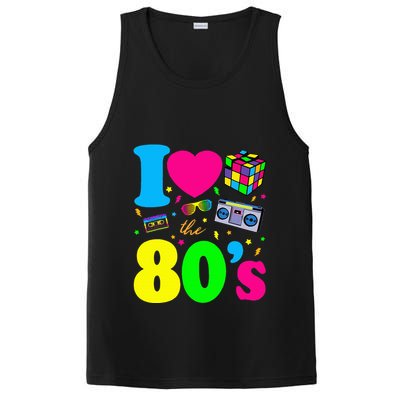 I Love The 80s Clothes Party Funny PosiCharge Competitor Tank