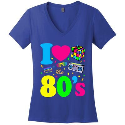 I Love The 80s Clothes Party Funny Women's V-Neck T-Shirt
