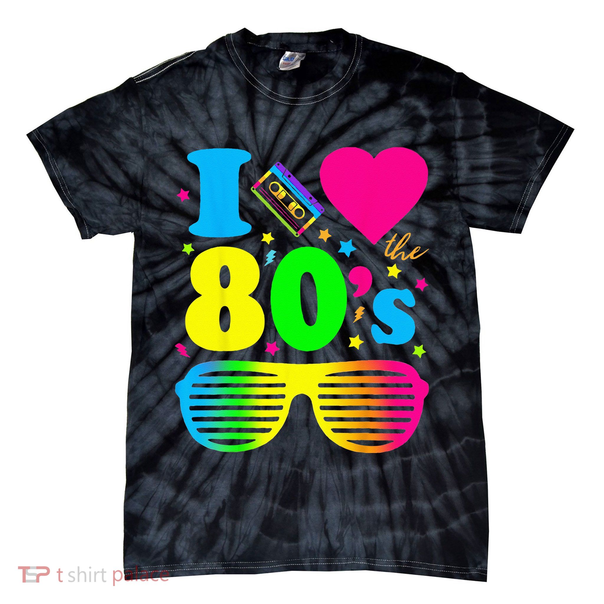I Love The 80s Clothes For Women And Men Party Funny Tie-Dye T-Shirt