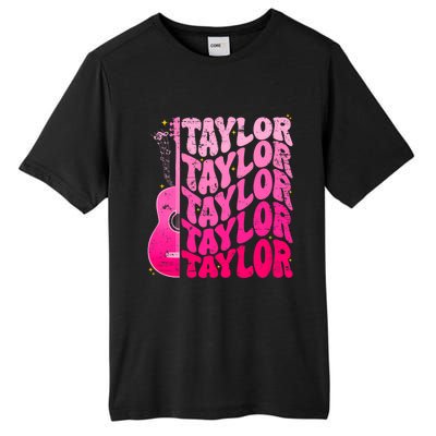 I Love Taylor Retro 80s Themes Retro First Name Personalized Groovy 80s Pink Tall Fusion ChromaSoft Performance T-Shirt