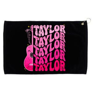 I Love Taylor Retro 80s Themes Retro First Name Personalized Groovy 80s Pink Grommeted Golf Towel