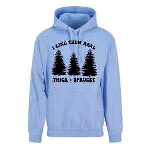 I Like Them Thick And Sprucey Funny Xmas Christmas Tree Meaningful Gift Unisex Surf Hoodie