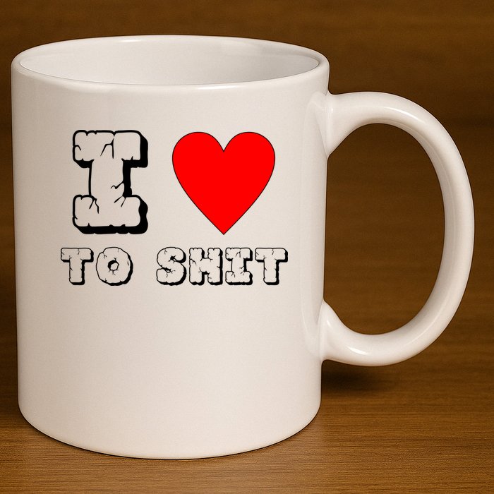 I Love To Shit 11oz C Handle Ceramic Mug